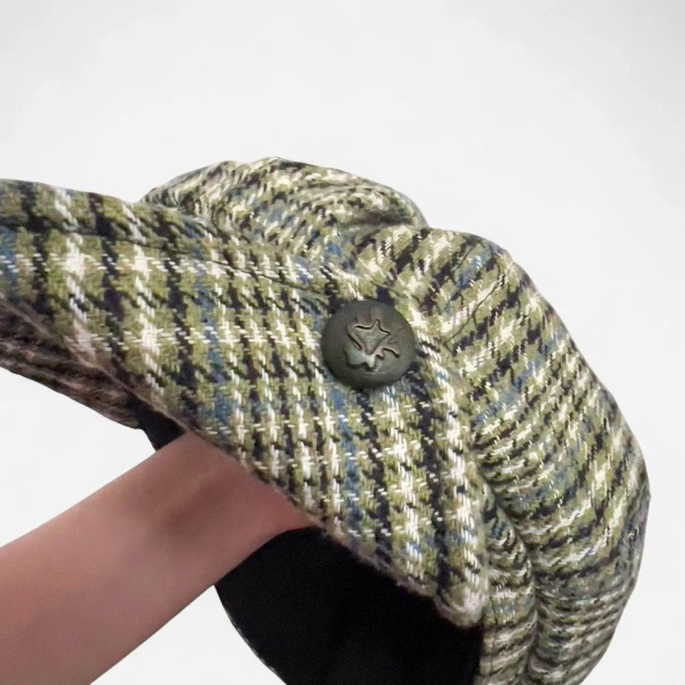 Y2K Plaid Green Baker Boy Newsboy Hat